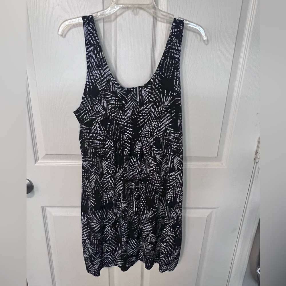 Apt 9 palm leaf swim cover up dress with pockets beach tropical nautical cruise - Picture 3 of 6